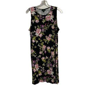 J. Jill Wearever Collection Womens Tank Dress Sz M  Floral Rayon
